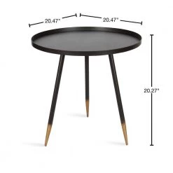 Duvall 20.47 in. Gray Round Metal End Table by Kate and Laurel -Sealy Sales Store gray kate and laurel end side tables 219332 40 1000