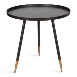 Duvall 20.47 in. Gray Round Metal End Table by Kate and Laurel