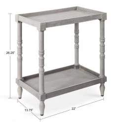 Bellport 22 in. Gray Rectangle MDF Top End Table by Kate and Laurel -Sealy Sales Store gray kate and laurel end side tables 219744 c3 1000