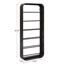 Armenta 4 in. x 13 in. x 30 in. 6-Bottle Gray Metal Floating Decorative Cubby Wall Shelf Without Hooks Without Brackets by Kate and Laurel -Sealy Sales Store gray kate and laurel wine racks 218798 c3 1000