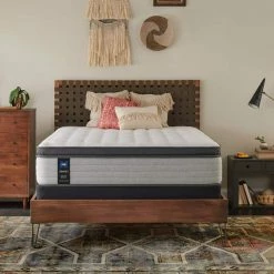 Posturepedic Spring Netherton 14 in. Medium Memory Foam Pillow Top Full Mattress Set with 9 in. High Foundation by Sealy -Sealy Sales Store gray sealy mattresses 42958340 31 1000