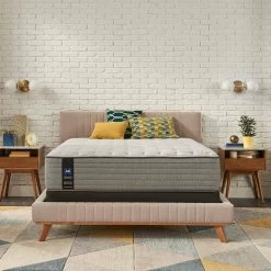 Posturepedic Spring Engelmann 14 in. Firm Memory Foam Faux Top Cal Long Twin Mattress Set with 9 in. High Foundation by Sealy -Sealy Sales Store gray sealy mattresses 42959332 31 1000