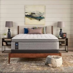 Posturepedic Spring Engelmann 15 in. Medium Memory Foam Pillow Top Twin Mattress Set with 9 in. High Foundation by Sealy -Sealy Sales Store gray sealy mattresses 42959930 31 1000