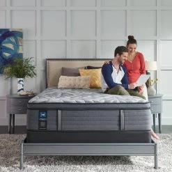 Posturepedic Plus 14 in. Medium Innerspring Euro Pillow Top King Mattress by Sealy 17 Posturepedic Plus 14 in. Medium Innerspring Euro Pillow Top King Mattress by Sealy -Sealy Sales Store gray sealy mattresses 52768661 31 1000