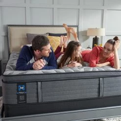 Posturepedic Plus 14 in. Plush Innerspring Euro Pillow Top Queen Mattress by Sealy -Sealy Sales Store gray sealy mattresses 52768851 1f 1000