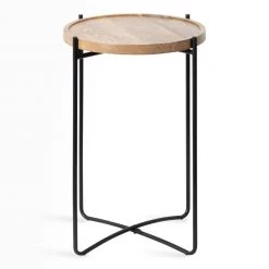 Vale 15.50 in. Natural Round Wood End Table by Kate and Laurel -Sealy Sales Store natural black kate and laurel end side tables 219301 4f 1000