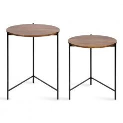Ulani 18.50 in. Natural Round Wood End Table with 2-Pieces by Kate and Laurel 13 Ulani 18.50 in. Natural Round Wood End Table with 2-Pieces by Kate and Laurel -Sealy Sales Store natural black kate and laurel end side tables 220821 4f 1000