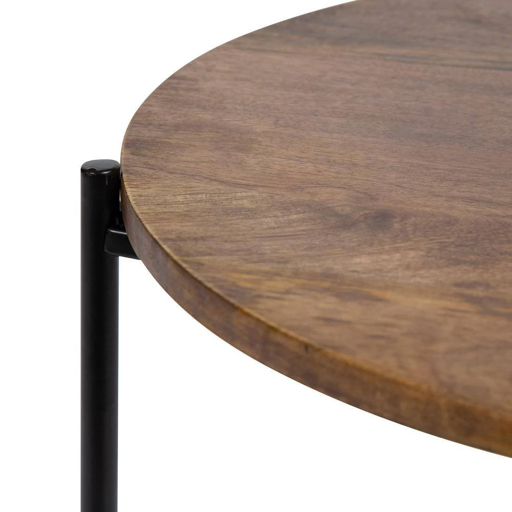 Ulani 18.50 in. Natural Round Wood End Table with 2-Pieces by Kate and Laurel 4 Ulani 18.50 in. Natural Round Wood End Table with 2-Pieces by Kate and Laurel - Image 2