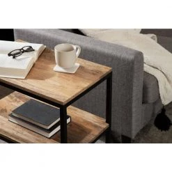 Quarles 22 in. Natural Rectangle Wood End Table by Kate and Laurel -Sealy Sales Store natural black kate and laurel end side tables 221273 76 1000