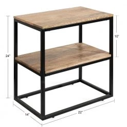 Quarles 22 in. Natural Rectangle Wood End Table by Kate and Laurel -Sealy Sales Store natural black kate and laurel end side tables 221273 c3 1000