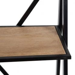 Lockridge 18 in. x 57 in. x 16 in. Natural Wood and Black Decorative Freestanding Shelf by Kate and Laurel -Sealy Sales Store natural kate and laurel bookcases bookshelves 214566 1f 1000