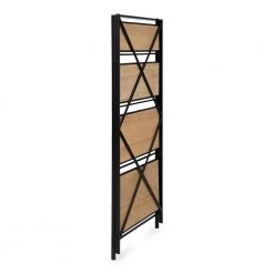 Lockridge 18 in. x 57 in. x 16 in. Natural Wood and Black Decorative Freestanding Shelf by Kate and Laurel -Sealy Sales Store natural kate and laurel bookcases bookshelves 214566 44 1000