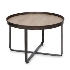 Zabel 18 in. Natural Round Wood Coffee Table by Kate and Laurel