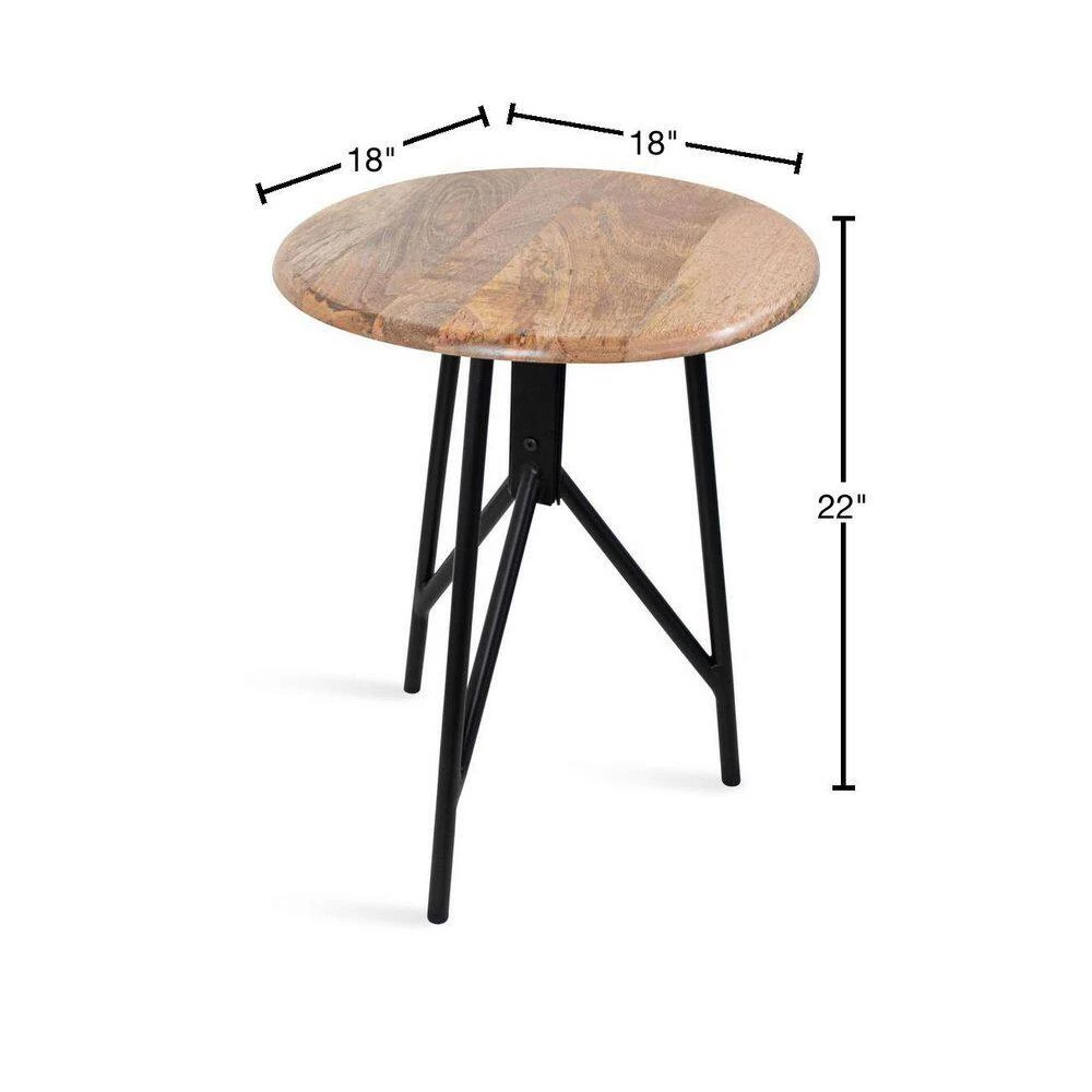 Pallson 18 in. Natural Round Wood End Table by Kate and Laurel 5 Pallson 18 in. Natural Round Wood End Table by Kate and Laurel - Image 3