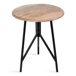 Pallson 18 in. Natural Round Wood End Table by Kate and Laurel