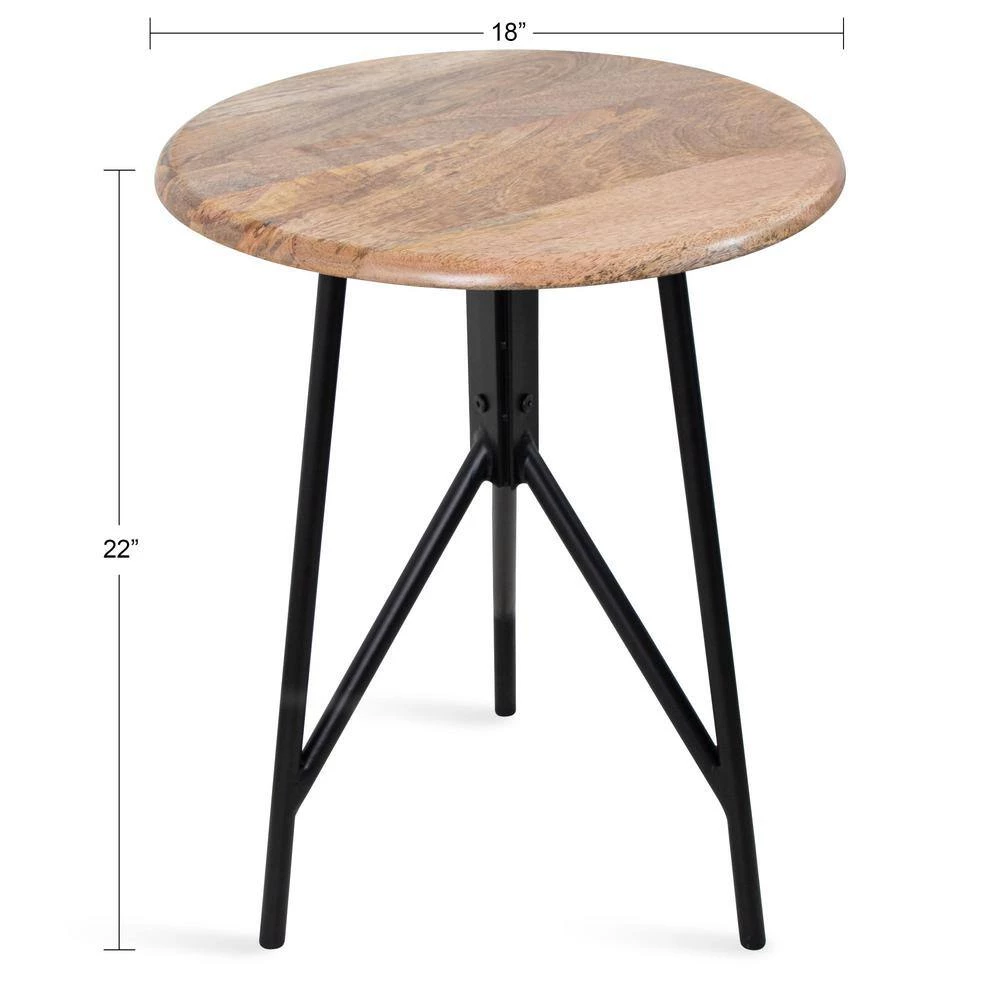 Pallson 18 in. Natural Round Wood End Table by Kate and Laurel 7 Pallson 18 in. Natural Round Wood End Table by Kate and Laurel - Image 5