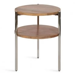 Lamaar 19 in. Natural Round Wood End Table by Kate and Laurel