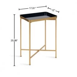 Celia 17.91 in. Navy Blue Rectangle Metal End Table by Kate and Laurel -Sealy Sales Store navy blue gold kate and laurel end side tables 219950 40 1000
