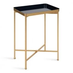 Celia 17.91 in. Navy Blue Rectangle Metal End Table by Kate and Laurel