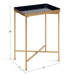 Celia 17.91 in. Navy Blue Rectangle Metal End Table by Kate and Laurel -Sealy Sales Store navy blue gold kate and laurel end side tables 219950 c3 1000