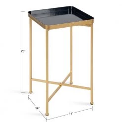 Celia 13.75 in. Navy Blue Square Metal End Table by Kate and Laurel -Sealy Sales Store navy blue gold kate and laurel end side tables 219957 c3 1000