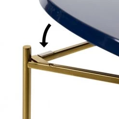 Ulani 18.50 in. Navy Blue Round Metal End Table with 2-Pieces by Kate and Laurel -Sealy Sales Store navy blue gold kate and laurel end side tables 220819 77 1000