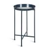 Celia 13.75 in. Navy Blue Round Glass End Table by Kate and Laurel -Sealy Sales Store navy blue kate and laurel end side tables 214493 64 1000