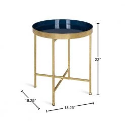Celia 18.25 in. Navy Blue Round Metal End Table by Kate and Laurel -Sealy Sales Store navy blue kate and laurel end side tables 214606 40 1000