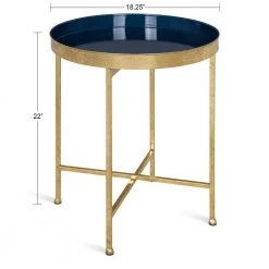 Celia 18.25 in. Navy Blue Round Metal End Table by Kate and Laurel -Sealy Sales Store navy blue kate and laurel end side tables 214606 c3 1000