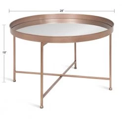Celia Rose Gold 18.89 in. Round Glass (Mirror) Coffee Table by Kate and Laurel 11 Celia Rose Gold 18.89 in. Round Glass (Mirror) Coffee Table by Kate and Laurel -Sealy Sales Store rose gold kate and laurel coffee tables 214676 c3 1000