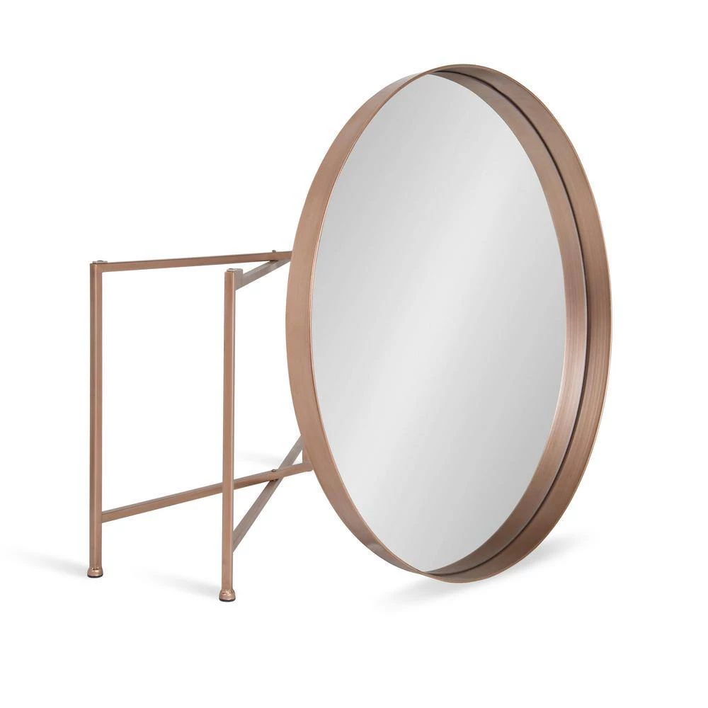 Celia Rose Gold 18.89 in. Round Glass (Mirror) Coffee Table by Kate and Laurel 4 Celia Rose Gold 18.89 in. Round Glass (Mirror) Coffee Table by Kate and Laurel - Image 2