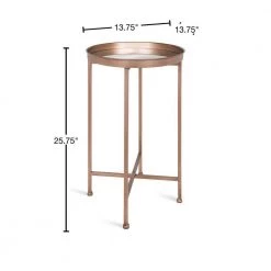 Celia 13.75 in. Rose Gold Round Glass End Table by Kate and Laurel -Sealy Sales Store rose gold kate and laurel end side tables 214492 40 1000