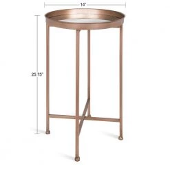 Celia 13.75 in. Rose Gold Round Glass End Table by Kate and Laurel -Sealy Sales Store rose gold kate and laurel end side tables 214492 c3 1000