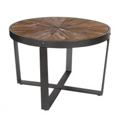 Gerhardt Rustic Brown 15.50 in. Round Wood Coffee Table by Kate and Laurel