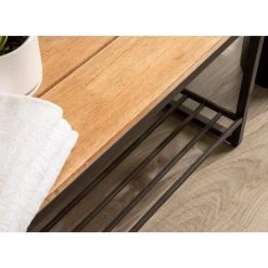 Samuels Rustic Brown Bench with Storage Shelf 20 in. x 42 in. x 14 in. by Kate and Laurel -Sealy Sales Store rustic brown black kate and laurel dining benches 221138 76 1000