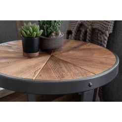Gerhardt 18.75 in. Rustic Brown Round Wood End Table by Kate and Laurel -Sealy Sales Store rustic brown black kate and laurel end side tables 219320 76 1000