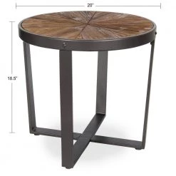 Gerhardt 18.75 in. Rustic Brown Round Wood End Table by Kate and Laurel -Sealy Sales Store rustic brown black kate and laurel end side tables 219320 c3 1000