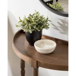 Bellport Rustic Brown 30 in. Half Circle MDF Console Table with Shelf by Kate and Laurel -Sealy Sales Store rustic brown kate and laurel console tables 219745 76 1000
