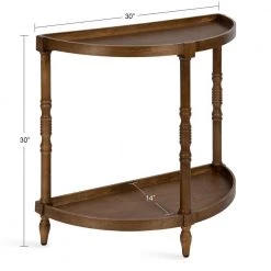 Bellport Rustic Brown 30 in. Half Circle MDF Console Table with Shelf by Kate and Laurel -Sealy Sales Store rustic brown kate and laurel console tables 219745 c3 1000