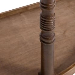 Bellport Rustic Brown 30 in. Half Circle MDF Console Table with Shelf by Kate and Laurel -Sealy Sales Store rustic brown kate and laurel console tables 219745 fa 1000