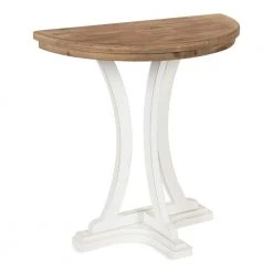 Linsley Rustic Brown 30 in. Half Circle MDF Console Table by Kate and Laurel