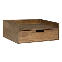 Kitt 12 in. x 18 in. x 7 in. Rustic Brown Wood Floating Decorative Wall Shelf Without Brackets by Kate and Laurel