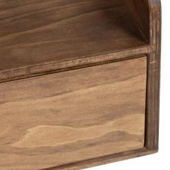 Kitt 12 in. x 18 in. x 7 in. Rustic Brown Wood Floating Decorative Wall Shelf Without Brackets by Kate and Laurel -Sealy Sales Store rustic brown kate and laurel end side tables 214741 77 1000