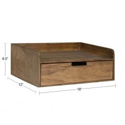 Kitt 12 in. x 18 in. x 7 in. Rustic Brown Wood Floating Decorative Wall Shelf Without Brackets by Kate and Laurel -Sealy Sales Store rustic brown kate and laurel end side tables 214741 c3 1000