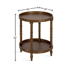 Bellport 20 in. Rustic Brown Round MDF Top End Table by Kate and Laurel 12 Bellport 20 in. Rustic Brown Round MDF Top End Table by Kate and Laurel -Sealy Sales Store rustic brown kate and laurel end side tables 219741 40 1000