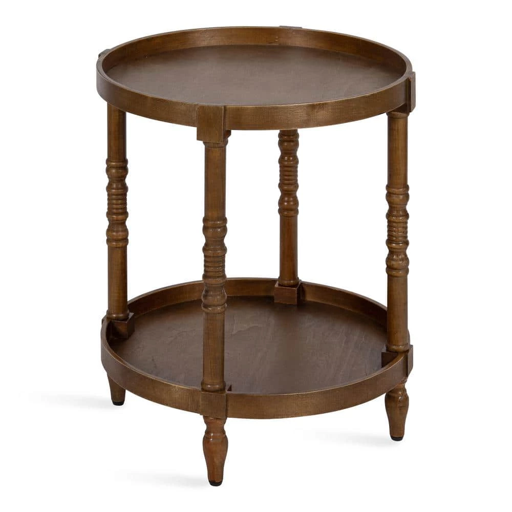 Bellport 20 in. Rustic Brown Round MDF Top End Table by Kate and Laurel 3 Bellport 20 in. Rustic Brown Round MDF Top End Table by Kate and Laurel