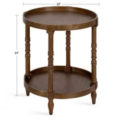 Bellport 20 in. Rustic Brown Round MDF Top End Table by Kate and Laurel 14 Bellport 20 in. Rustic Brown Round MDF Top End Table by Kate and Laurel -Sealy Sales Store rustic brown kate and laurel end side tables 219741 c3 1000