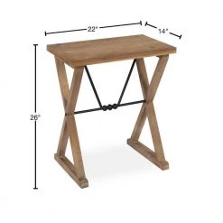 Travere 22 in. Rustic Brown Rectangle Wood End Table by Kate and Laurel -Sealy Sales Store rustic brown kate and laurel end side tables 219967 40 1000
