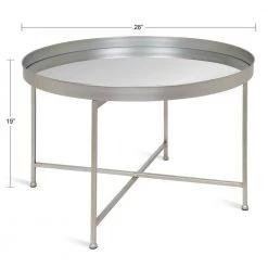 Celia Silver 18.89 in. Round Glass Top Coffee Table by Kate and Laurel -Sealy Sales Store silver kate and laurel coffee tables 214678 c3 1000