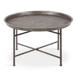 Mahdavi Silver 25.50 in. Round Metal Coffee Table by Kate and Laurel 11 Mahdavi Silver 25.50 in. Round Metal Coffee Table by Kate and Laurel -Sealy Sales Store silver kate and laurel coffee tables 215288 4f 1000